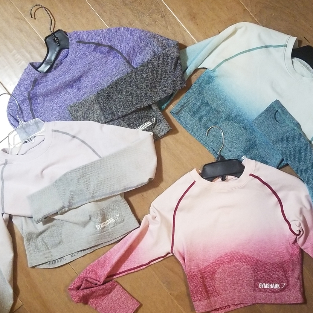 Gymshark ombre long sleeve crops